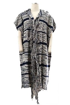Fashionable Hooded Fringe Vest FM-AV186