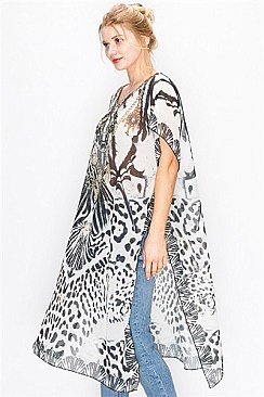 Animal Print Leopard Topper Kimono