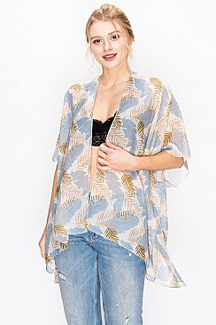 Tropical Print Light Topper Kimono