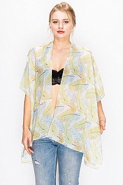 Tropical Print Light Topper Kimono