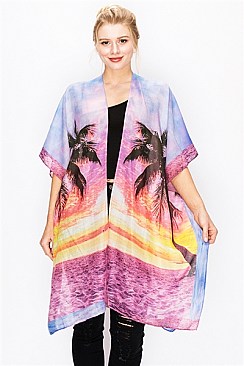 SUNSET PRINT Topper Kimono COVER UP