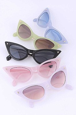 Pack of 12 Cat Eye Mix Color Frame Iconic Sunglasses Set