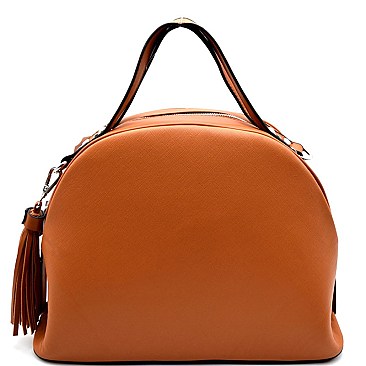 B0156-LP Tassel Accent Round Satchel