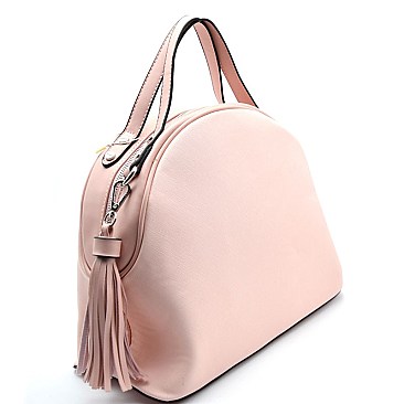 B0156-LP Tassel Accent Round Satchel