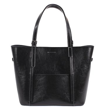 Genuine Leather Smooth Tote Bag