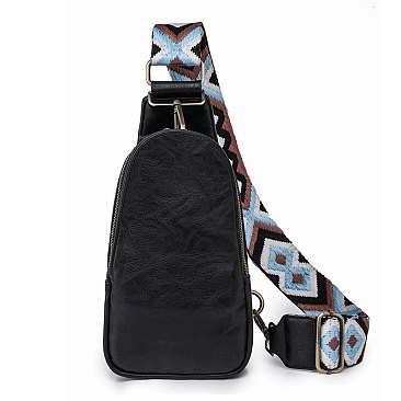 black Wholesale Aztec Pattern Guitar Strap Sling  Bag