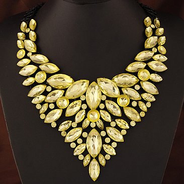 Crystal Rhinestone Bib Style Necklace