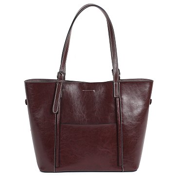 Genuine Leather Smooth Tote Bag