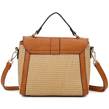 Straw Colorblock 3-in-1 Satchel