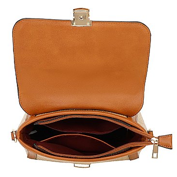 Straw Colorblock 3-in-1 Satchel