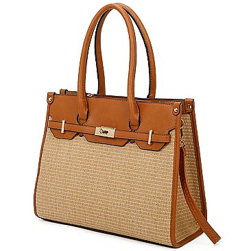 Straw Colorblock 3-in-1 Satchel