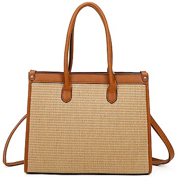 Straw Colorblock 3-in-1 Satchel