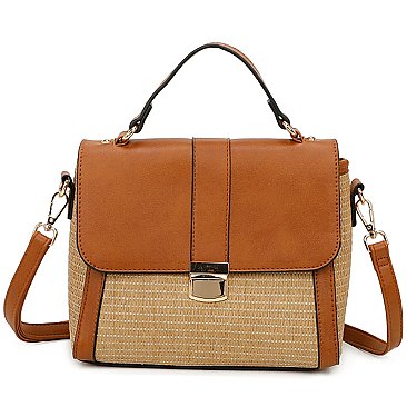 Straw Colorblock 3-in-1 Satchel