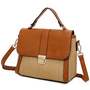 Straw Colorblock 3-in-1 Satchel