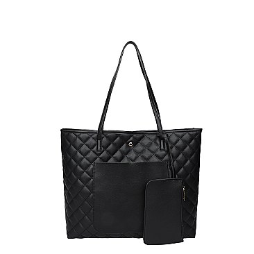 2 in 1 Quilted Shopping Tote Bag