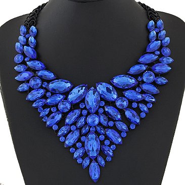 Crystal Rhinestone Bib Style Necklace