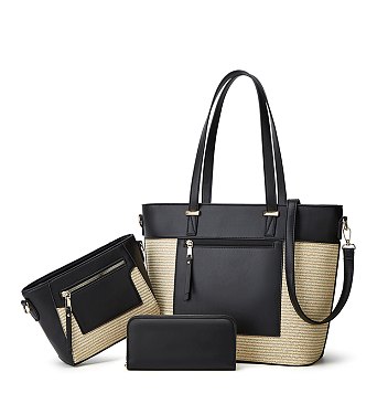 Fashion 3-in-1 Staw Shopper Set