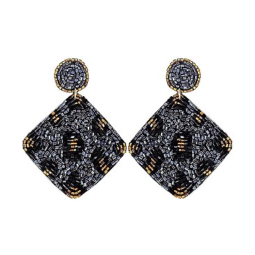 BEADED DROP POST EARRING