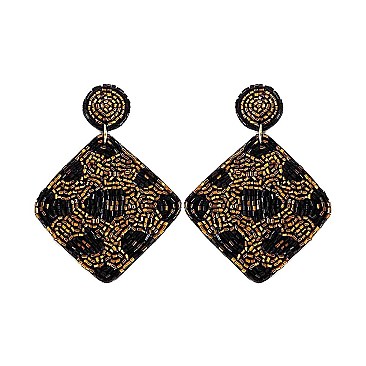 BEADED DROP POST EARRING