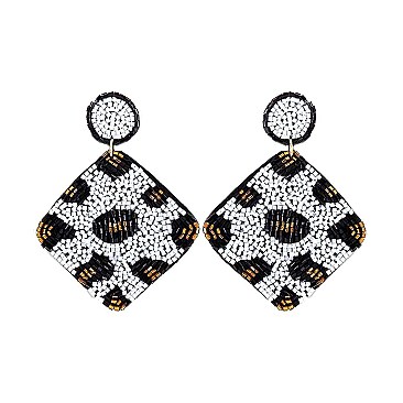 BEADED DROP POST EARRING