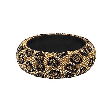 ANIMAL PRINT BEADED BANGLE