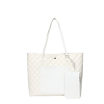 2 in 1 Quilted Shopping Tote Bag