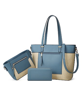 Fashion 3-in-1 Staw Shopper Set