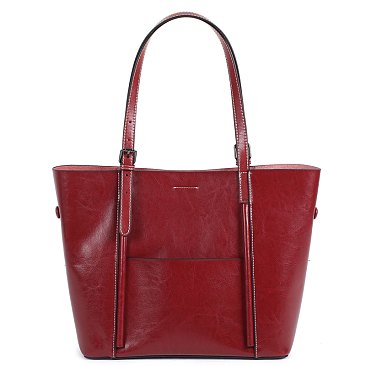 Genuine Leather Smooth Tote Bag