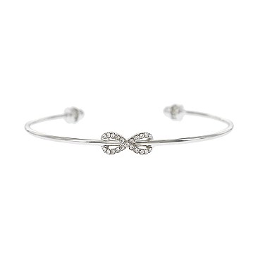 INFINITY PENDANT PEARL TIP WIRE CUFF BRACELET