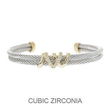 METAL TWO TONE CZ BRACELET