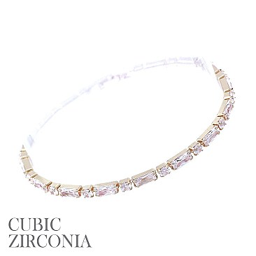 Fashionable Cz Round Baguette Bracelet