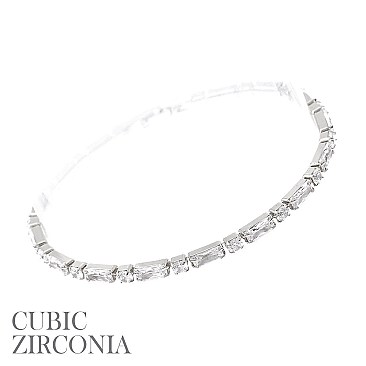 Fashionable Cz Round Baguette Bracelet