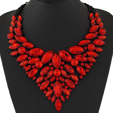 Crystal Rhinestone Bib Style Necklace