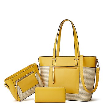 Fashion 3-in-1 Staw Shopper Set