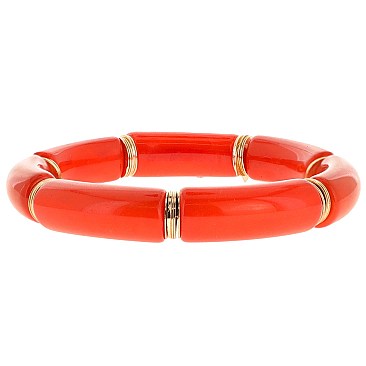 Chunky Tube Acrylic Bamboo Stackable Bracelet