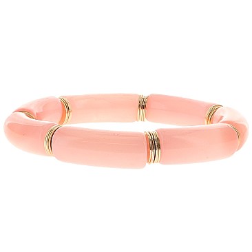 Chunky Tube Acrylic Bamboo Stackable Bracelet