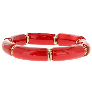 Chunky Tube Acrylic Bamboo Stackable Bracelet