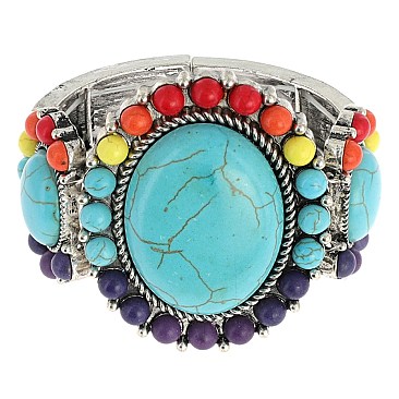 Classic Western Style Stretch Stone Bracelet