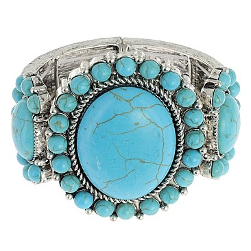 Classic Western Style Stretch Stone Bracelet