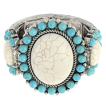 Classic Western Style Stretch Stone Bracelet