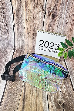 Pack of 12 Trendy Clear Transparent Crossbody - FannyPack  Bags