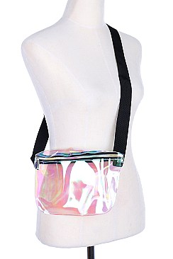 Pack of 12 Trendy Clear Transparent Crossbody - FannyPack  Bags