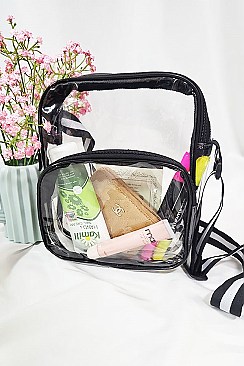 Pack of 12 Trendy  Visible Clear Crossbody Bags
