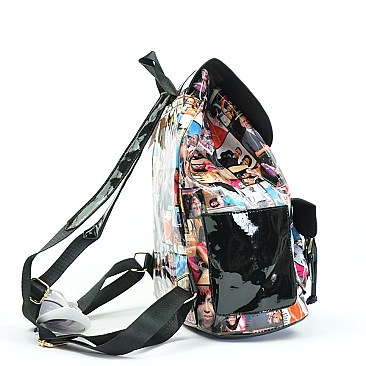 Obama Michele Print Draw String Backpack