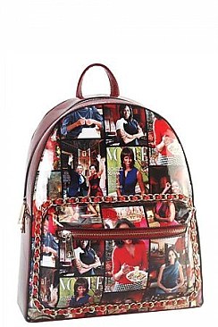 2 IN 1 Magazine Picture Backpack with wallet