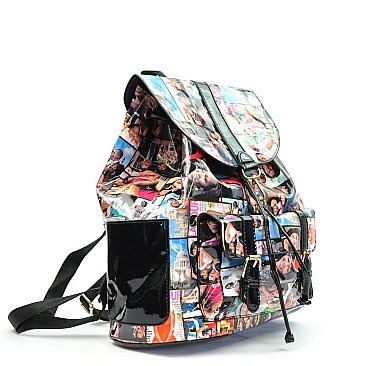 Obama Michele Print Draw String Backpack