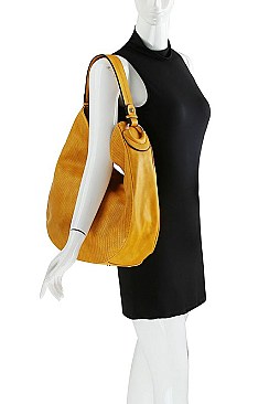 STYLISH TEXTURED PU LEATHER FASHION HOBO BAG  JYBAD-0005