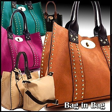 TWO IN ONE Turn-Lock Bag In Bag Tote