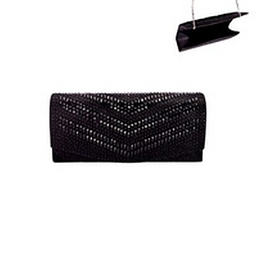 FABRIC STONE STUDDED EVENING BAG
