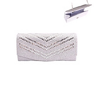 FABRIC STONE STUDDED EVENING BAG